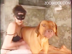 Her dog fucks her and she sucks him in return